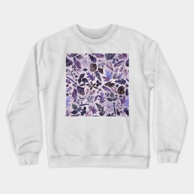 Woodland foliage, lilac purple mauve, watercolor wash Crewneck Sweatshirt by natural tones